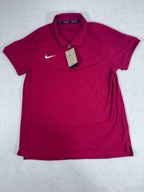 NikeCourt Dri-FIT ADV Textured Tennis Polo Men Large Slim Fit Red HQ0792-687 NWT
